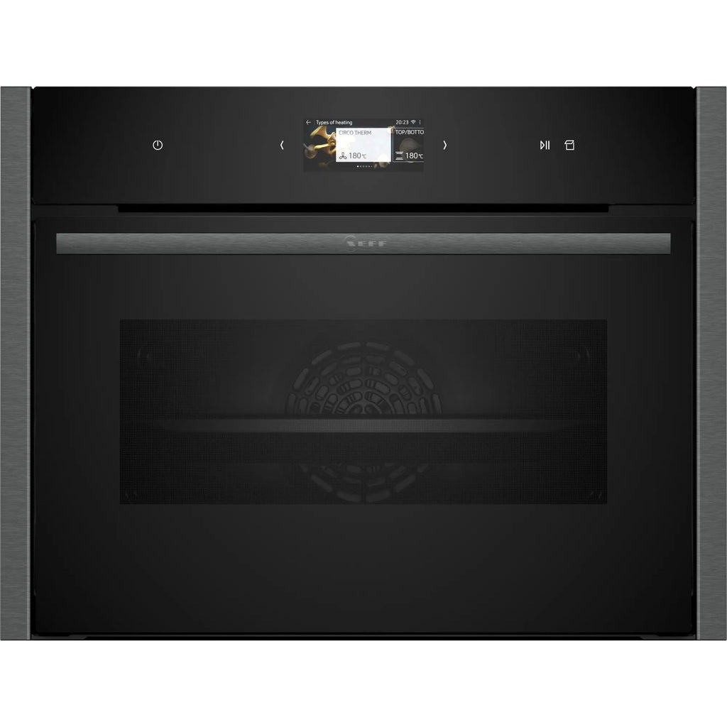 Neff N90, Built-in compact oven with steam function, 60 x 45 cm, Graphite-Grey