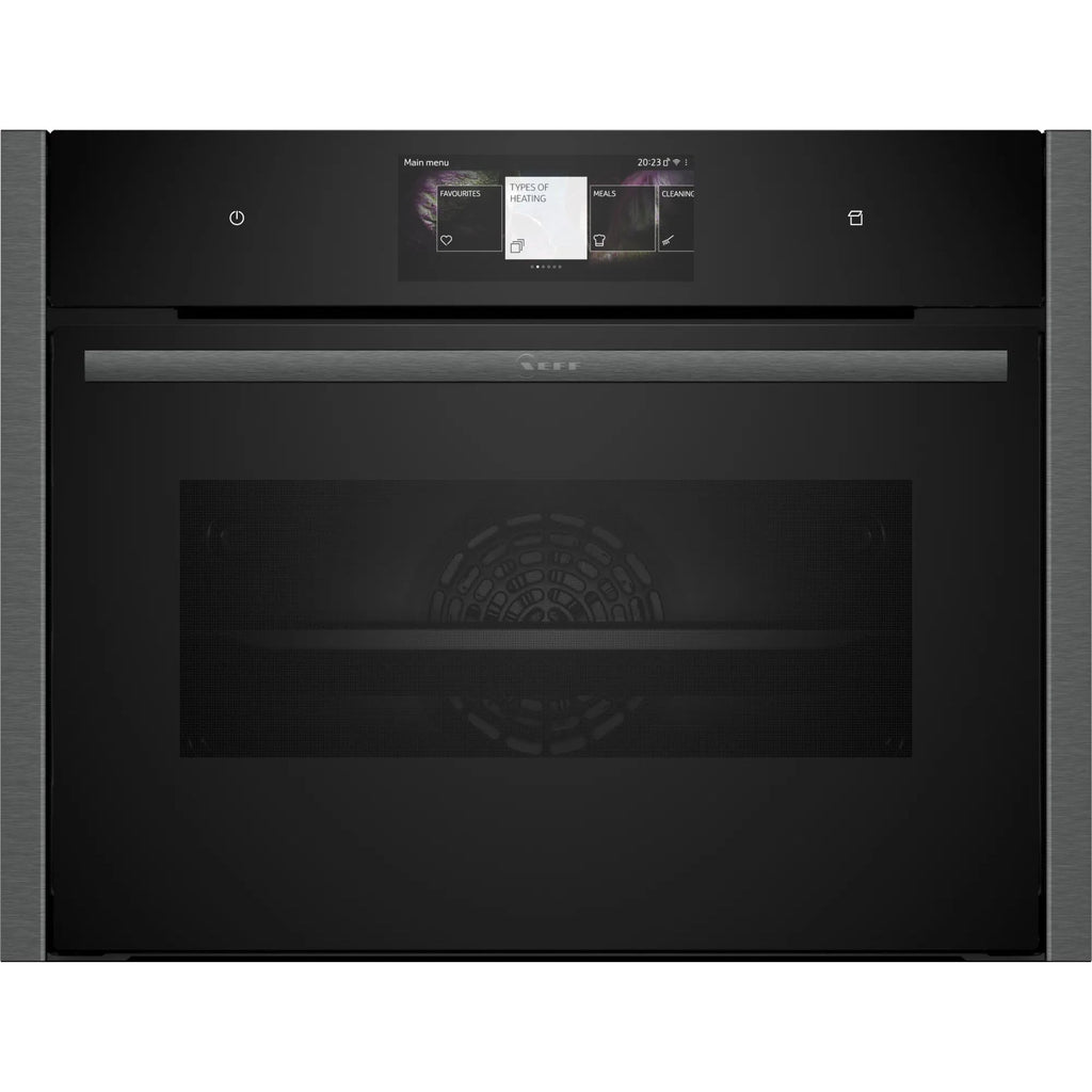 Neff N90, Built-in compact oven with steam function, 60 x 45 cm, Graphite-Grey