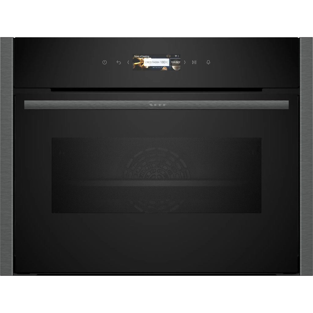 Neff N70, Built-in compact oven with microwave function, 60 x 45 cm, Graphite-Grey