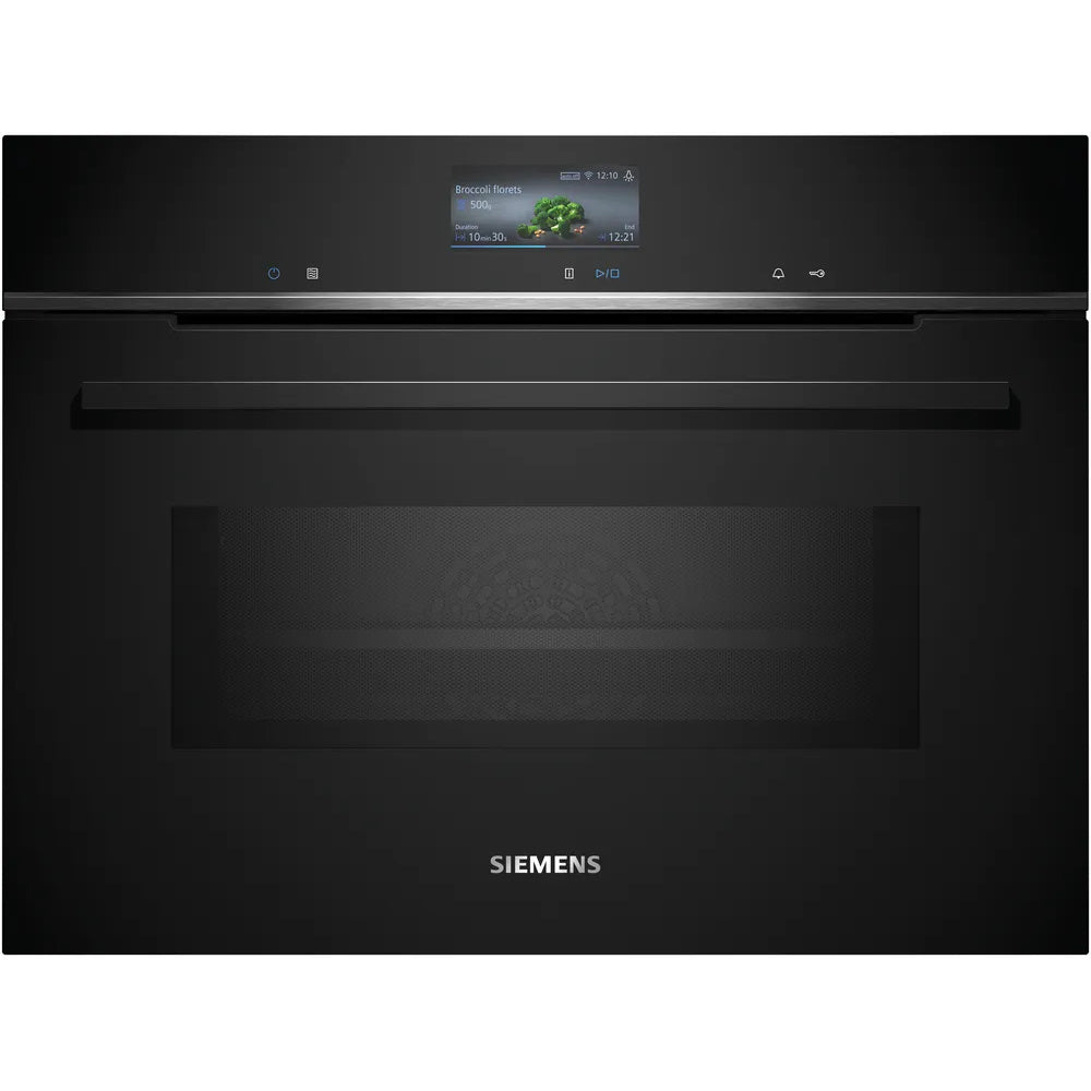 Siemens iQ700, Built-in compact oven with microwave function, 60 x 45 cm, Black