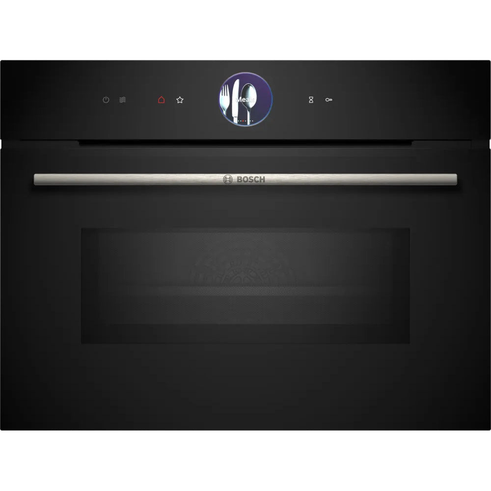 Bosch Series 8, Built-in compact oven with microwave function, 60 x 45 cm, Black
