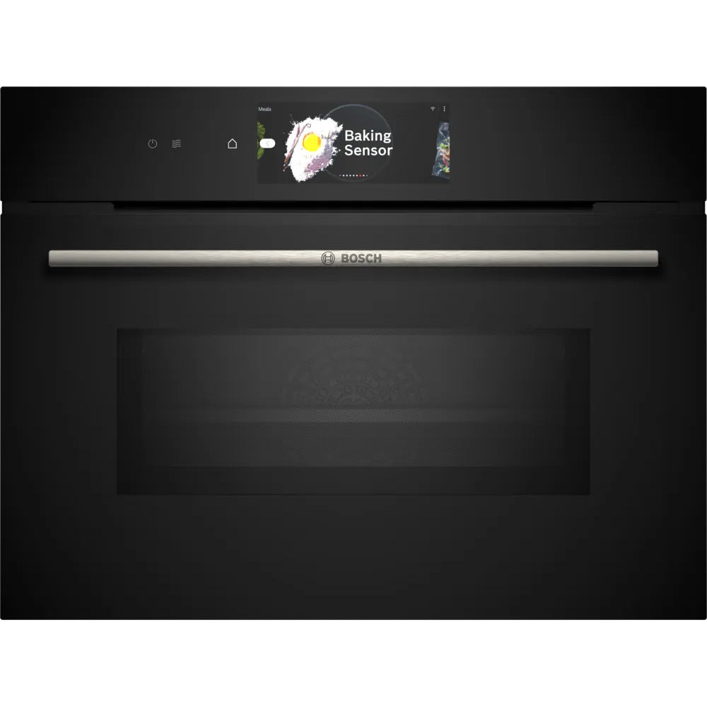 Bosch Series 8, Built-in compact oven with microwave function, 60 x 45 cm, Black