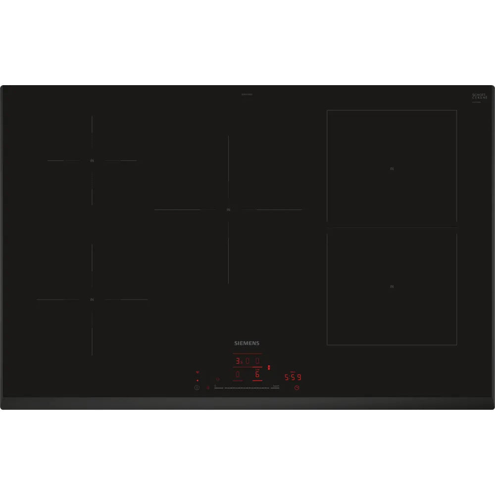 Siemens iQ500, Induction hob, 80 cm, Black