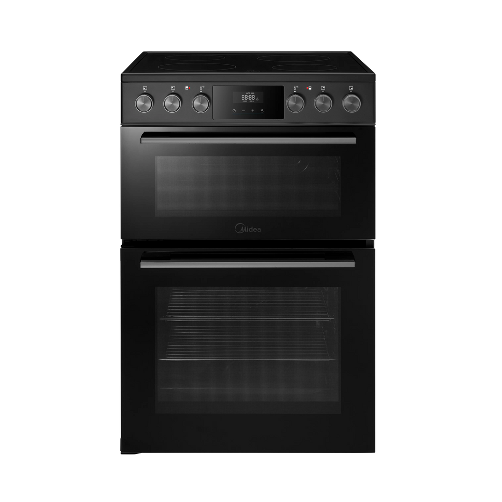 Midea MFO24EME4R118-BK 60cm Double Oven Cooker with Ceramic Hob - Black
