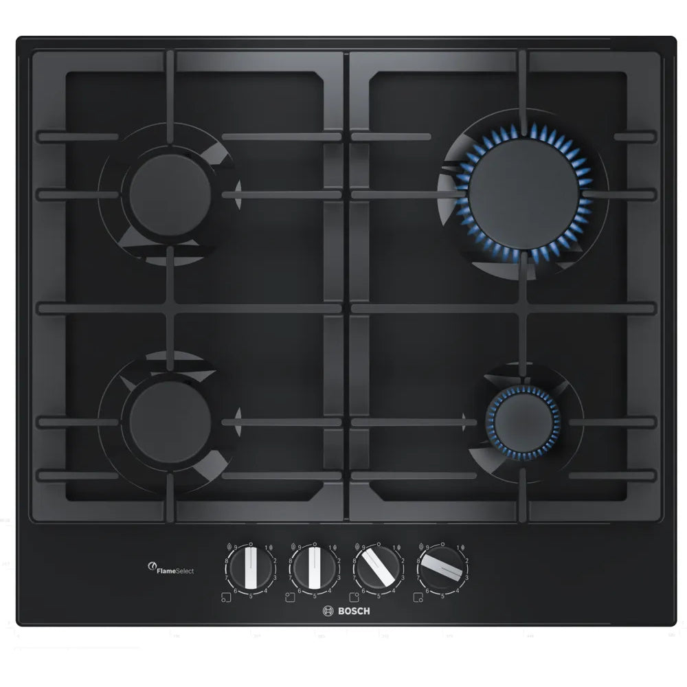 Bosch Series 6, Gas hob, 60 cm, Black