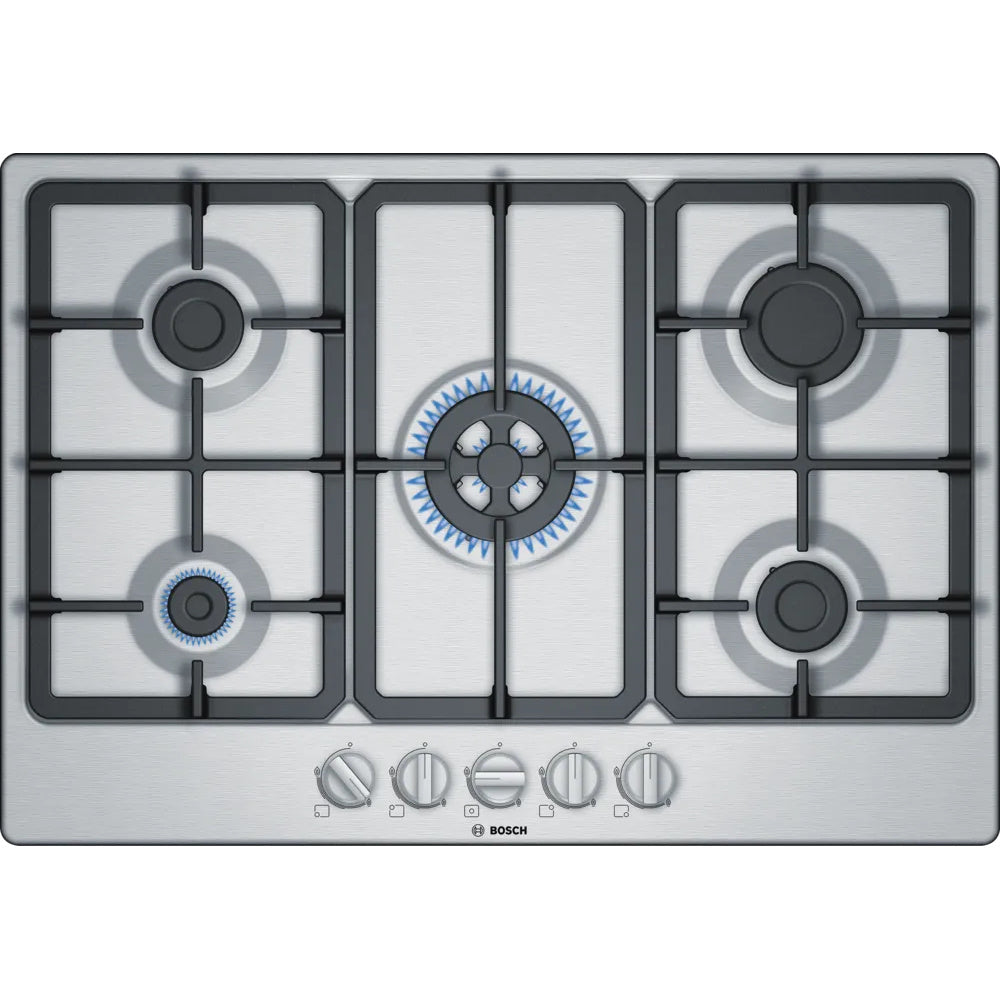 Bosch Series 4, Gas hob, 75 cm, Stainless steel