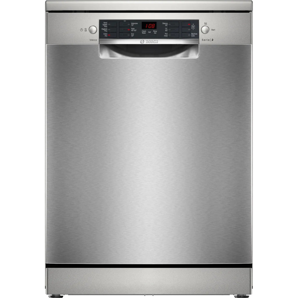 Bosch Series 2, Free-standing dishwasher, 60 cm, Brushed steel