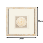 Sola-Blume-Wanddeko mit weiß-goldenem Rahmen