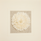 Sola-Blume-Wanddeko mit weiß-goldenem Rahmen