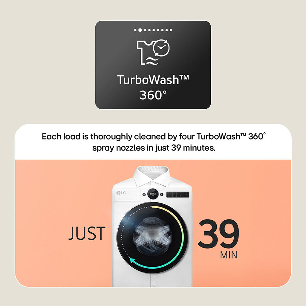 LG F4X5013TBB 13kg Direct Drive Washing Machine Series 5