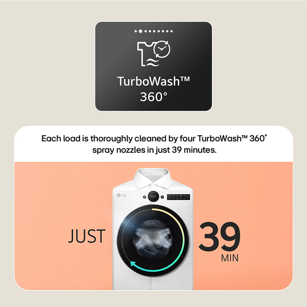 LG F4X5013TWB 13kg Direct Drive Washing Machine Series 5