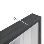 Schwarzer Achat-Kristall-Wanddeko mit anthrazitgrauem Holzrahmen